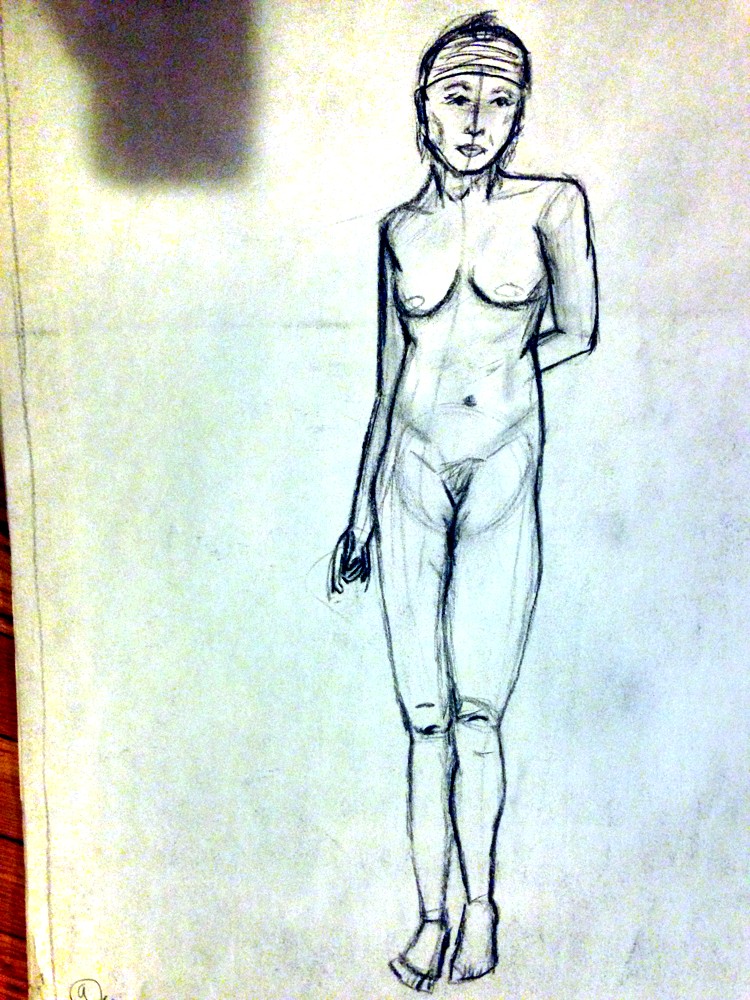 Standing figure life drawing