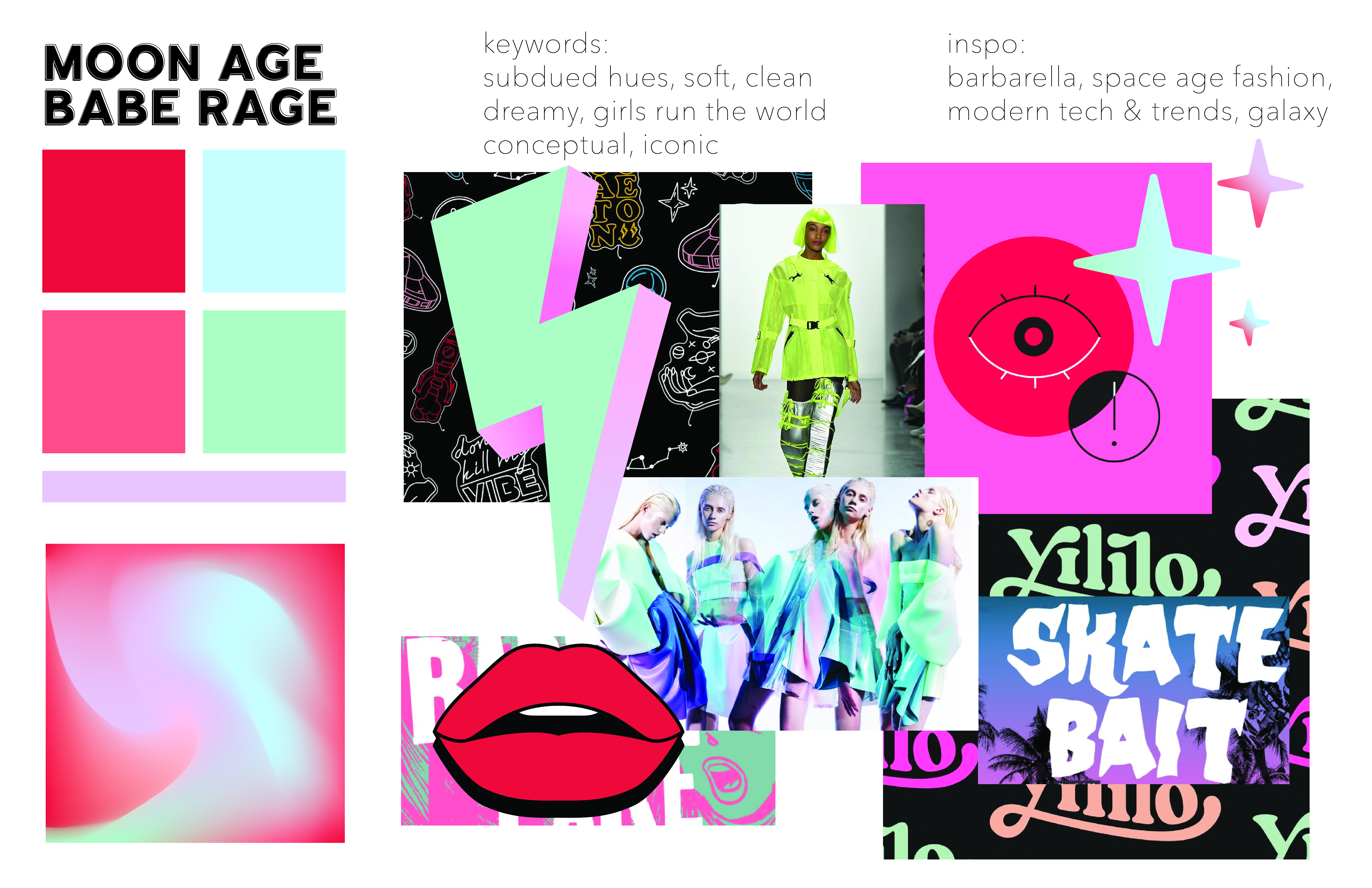 Red Stella Moon Age Babe Rage mood board