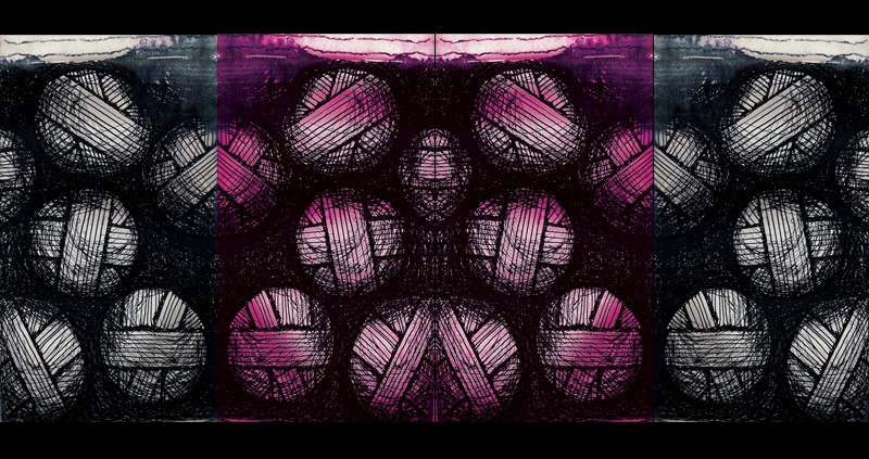 Yarn balls patterned illustration
