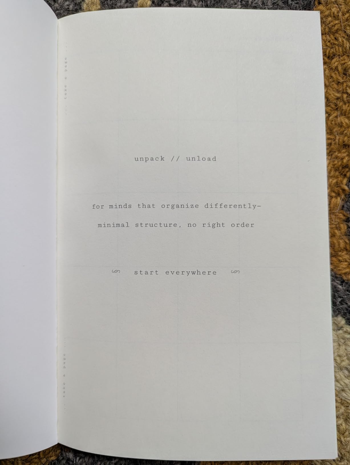 First page reading unpack // unload, start everywhere