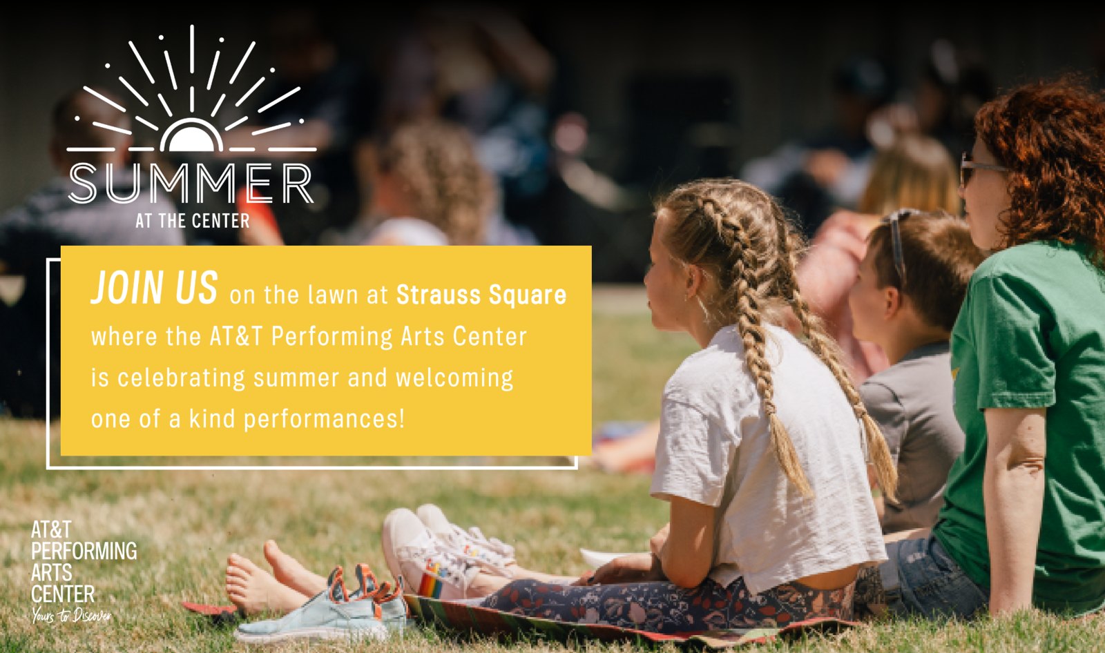 Summer at the Center digital ad for lawn performances
